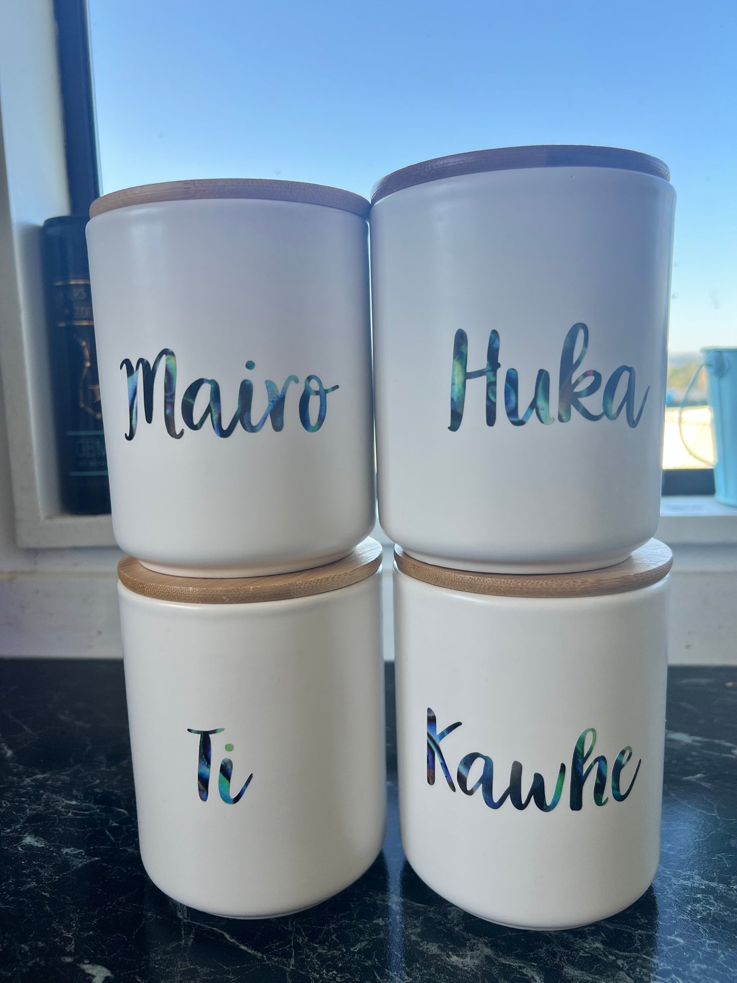 Paua Tea/Coffee Canisters (Set of 4)